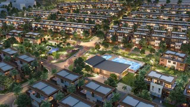 Phối cảnh giai đoạn 1 phát triển theo mô hình compound của Izumi City đang giới thiệu ra thị trường bất động sản.