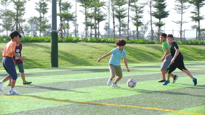Các sân chơi trẻ em vận động thể chất đã hoàn thiện và đưa vào sử dụng tại Central Park 25 ha.